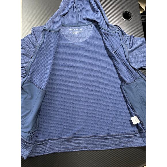 Peter Millar Maven Performance Full Zip Hoodie Textured Jersey Fleece Large W's - Picture 6 of 13